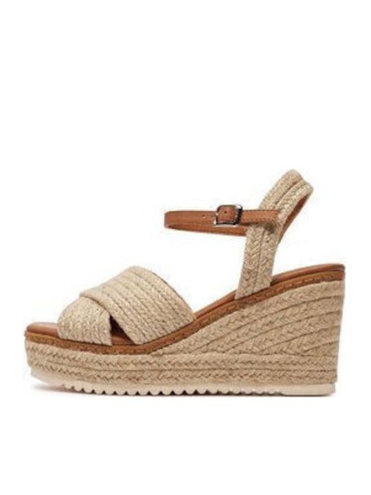 Damenplattformen im Espadrilles-Stil Beige
