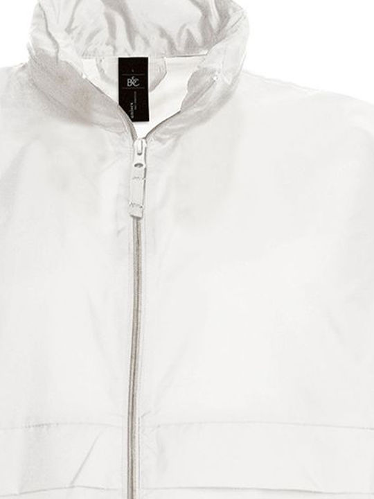 B&C JU800 Men's Jacket Waterproof and Windproof White