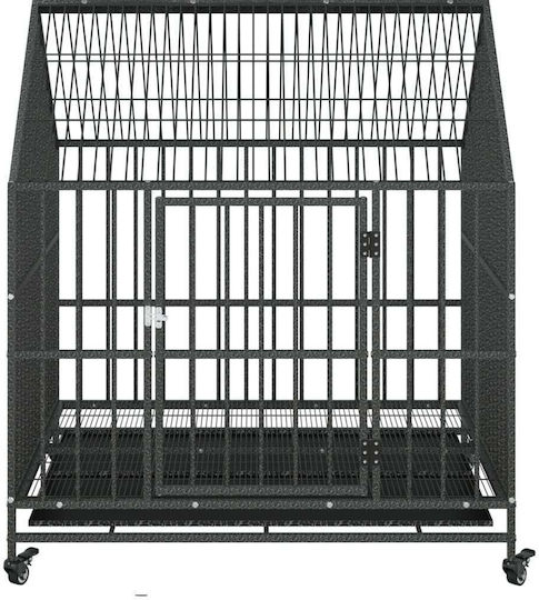 vidaXL Dog Wire Cage Black 100x77x117cm