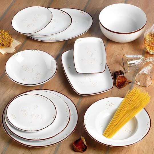 Dot Πιατέλα Σερβιρίσματος Οβάλ από Πορσελάνη Λευκή 33x19εκ.