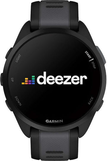 Garmin Forerunner 165 Music 43mm Waterproof Smartwatch with Heart Rate Monitor (Black/Slate Gray)
