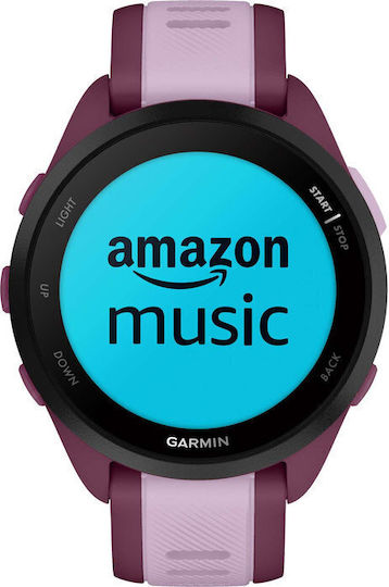 Garmin Forerunner 165 Music 43mm Wasserdicht Smartwatch mit Pulsmesser (Berry/Lilac)