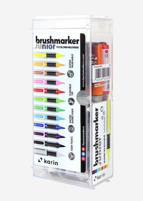 Set of Karin BrushmarkerPRO Junior 11 basic Colours + 1 Blender