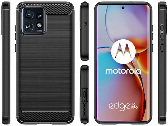 Задна корица Пластмаса / Силикон Черен (Motorola Edge 40 Pro)