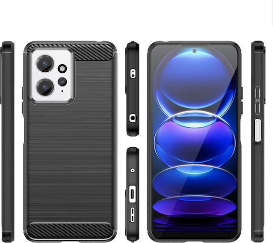 Umschlag Rückseite Kunststoff / Silikon Schwarz (Redmi Note 12 4G)