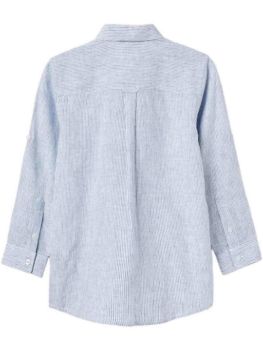 Zippy Kids Striped Linen Shirt Blue