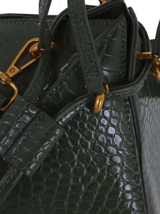 Croco Leder Damen Tasche Schulter Grün