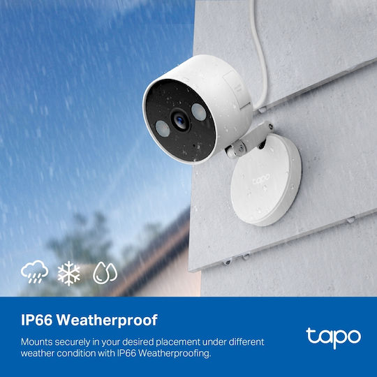 TP-LINK TAPO C120 v1 IP Überwachungskamera Wi-Fi Full HD+ 4MP Wasserdicht mit Zwei-Wege-Kommunikation und Objektiv 2.8mm