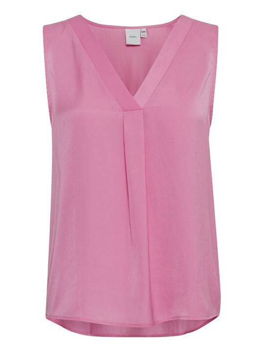 ICHI Women's Summer Blouse Sleeveless Pink