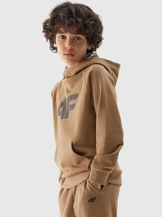 4F Kids Sweatshirt with Hood Beige