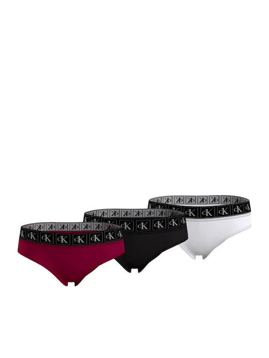 Calvin Klein Set pentru copii cu chiloței Black/white/pink Raspberry 3buc