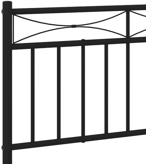 Pat King Size Metalic Negru cu Lamele pentru Saltea 183x213cm