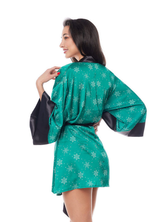 Anais Apparel Winter Women's Robe Green