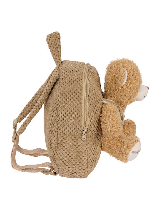 Safta Safta Schultasche Kindergarten mit Flaschenhalter Braun 4,65 Liter 23 x 7,5 x 27 cm