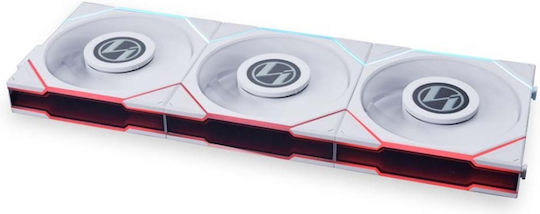 Lian Li UNI FAN TL LCD Case Fan 120mm (1900rpm / 62cfm) με RGB Φωτισμό και Σύνδεση 7-Pin 3τμχ Λευκό