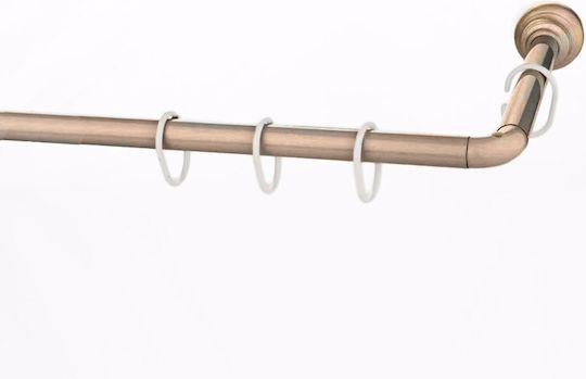 Grekon GK1270-170AN Shower Curtain Rod Corner Wall Mounted Made of Aluminium 170x80cm