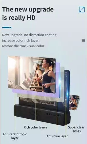 Andowl Phone Screen Magnifier Q-P07 with Bluetooth Speaker in Black color