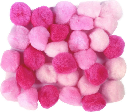 Titanum Pom Pom de Artizanat Pink cu Diametru 25mm Set 30buc