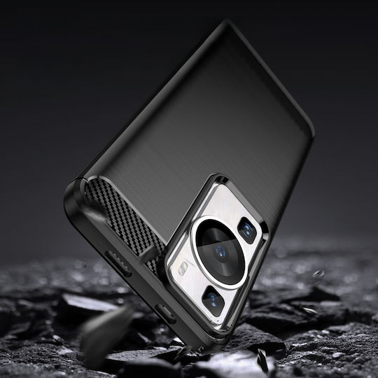 Umschlag Rückseite Kunststoff / Silikon Schwarz (Huawei P60)