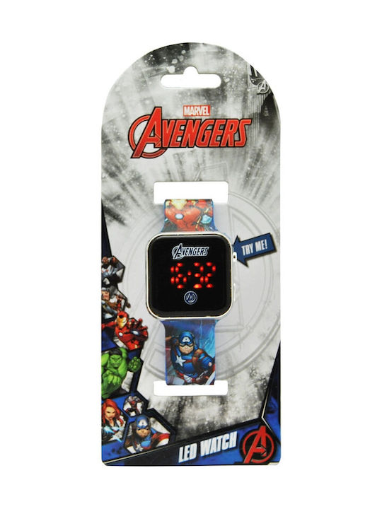 Avengers Ceas digital pentru copii cu curea din cauciuc/plastic Multicolor