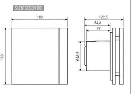 S&P 100CZ Wall-mounted Ventilator Bathroom 100mm Black