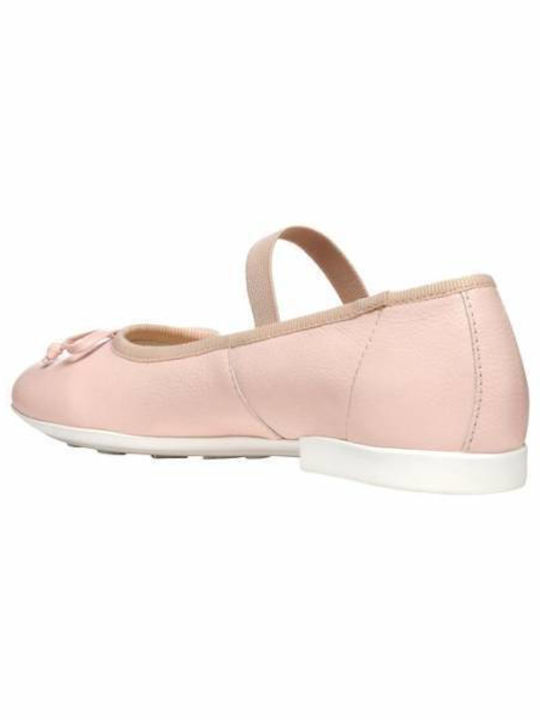 Geox Kids Anatomic Leather Ballerinas J Plie' Pink