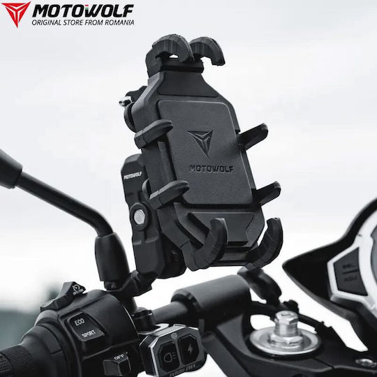 Motowolf Halterung Telefon Motorrad mit Koffer für Spiegel