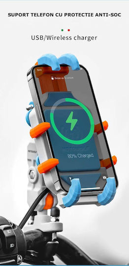 Motowolf Halterung Telefon Motorrad mit Koffer für Spiegel