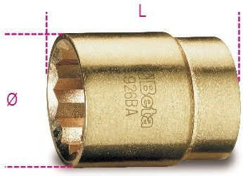Beta Hex Socket with Frame Host 1/2" Diameter 27mm