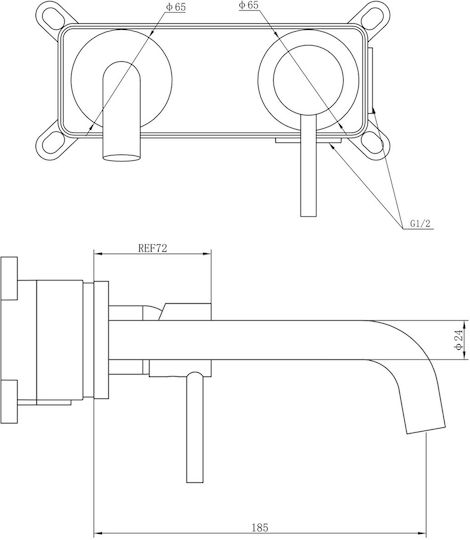 Vinci Set Mixer & Gură Îngropată pentru Lavabo Argintiu Vinci Set Mixer & Gură Îngropată pentru Lavabo Argintiu