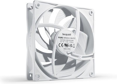 Be Quiet Pure Wings 3 Case Fan 120mm με Σύνδεση 4-Pin PWM Λευκό