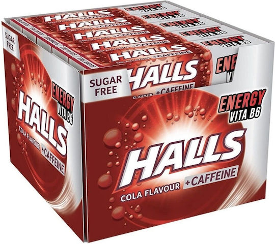 Καραμελες Halls Cola Flavor + Caffeine Sugarfree