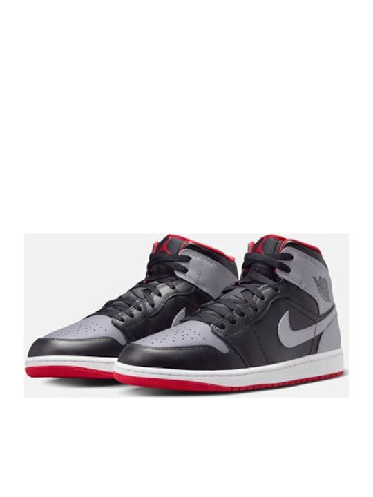 Air  1 Mid Boots Black / Fire Red / White / Cement Grey
