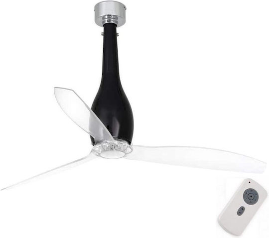 Faro Barcelona Eterfan M Ceiling Fan 128cm Shiny Black / Transparent