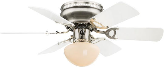 Globo Lighting UGO Ventilator De Tavan 76cm Cu Lentile De Mărire Argintiu
