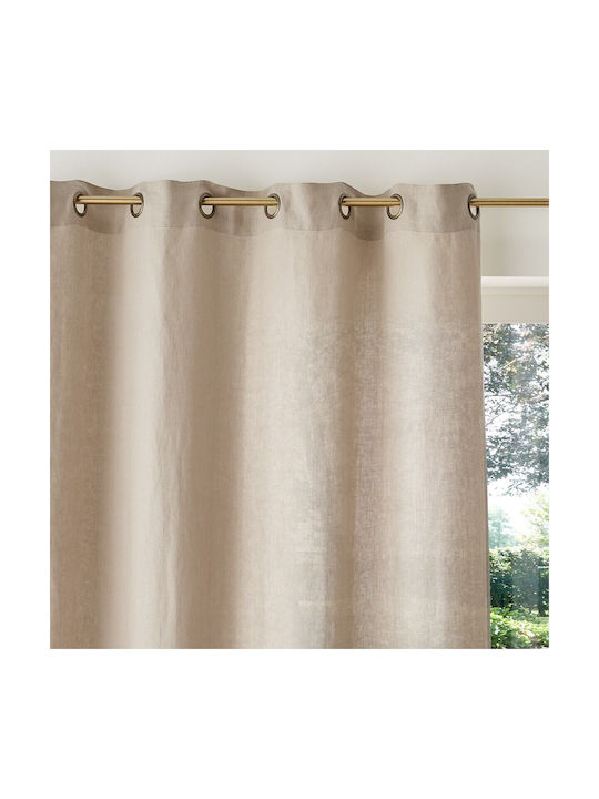 La Redoute Interieurs Κουρτίνα Παραθύρου με Τρουκς Μπεζ 250x140εκ.