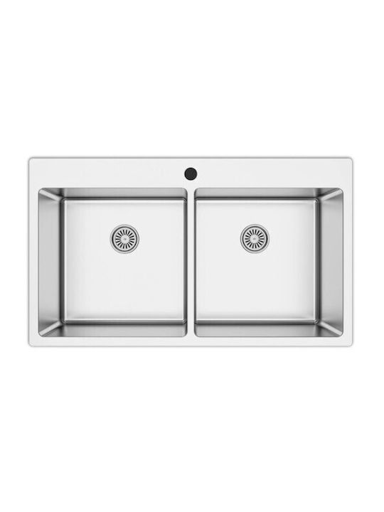 Asil AS 386 Drop-In Chiuvetă Inox Satinat L86xW50cm Argintiu