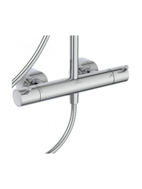 Ideal Standard Ceratherm T125 Shower Column with Bathtub Mixer 119.1cm Silver