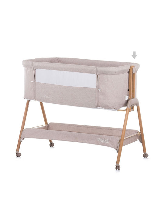 Chipolino Cradle Sweet Dreams with Mattress, Side Opening, and Wheels Mocca