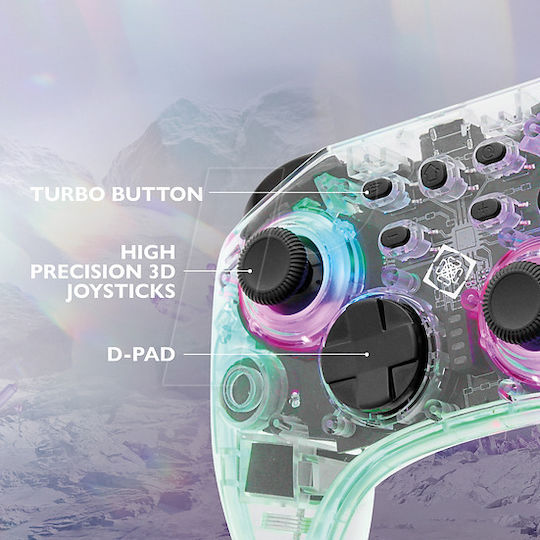 Deltaco DTG GAM-149-T Wireless Gamepad pentru Switch Transparent