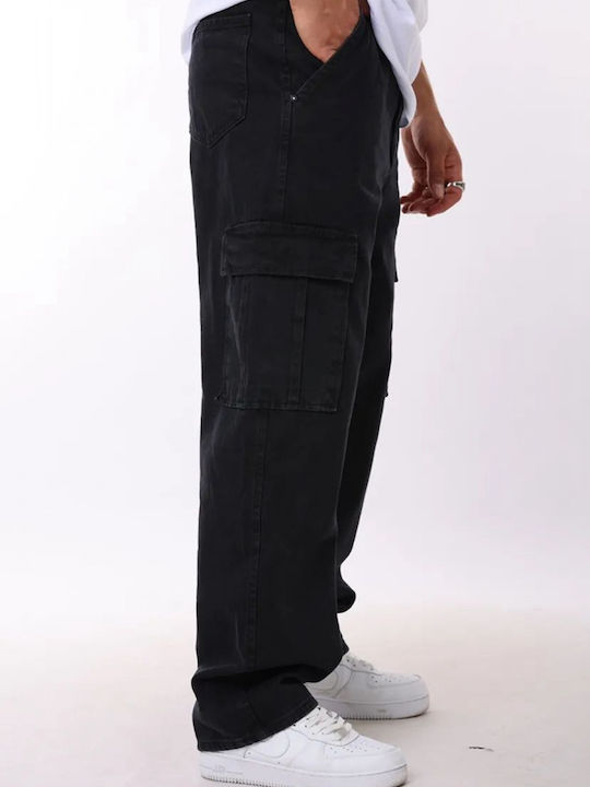 Life Style Butiken Men's Jeans Pants in Loose Fit BLACK 16845