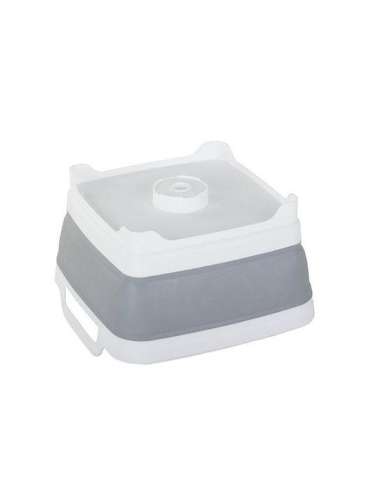 Plastic Collapsible Laundry Basket 8lt 30.5x31x17cm Gray