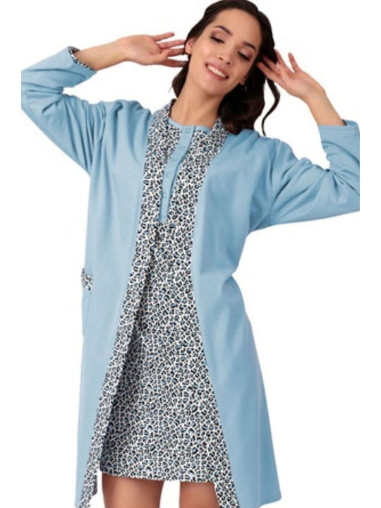 Tres Chic Winter Women's Robe with Nightdress Ciell