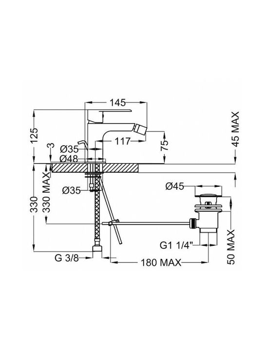 Teorema XS 188401 Bidet Faucet Silver