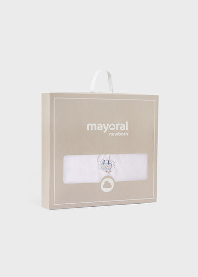 Mayoral Blanket Nursery Swaddling Blankets Cotton Light Blue Sky Blue 82x92cm
