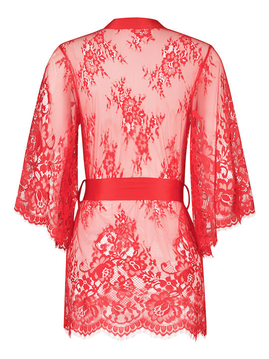 Hunkemöller Winter Damen Satin Robe Tango Red