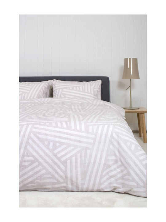Viokarpet Bettbezug-Set Baumwolle Einzelbett mit Kissenbezug 165x245 Home Nordic 854 Grey