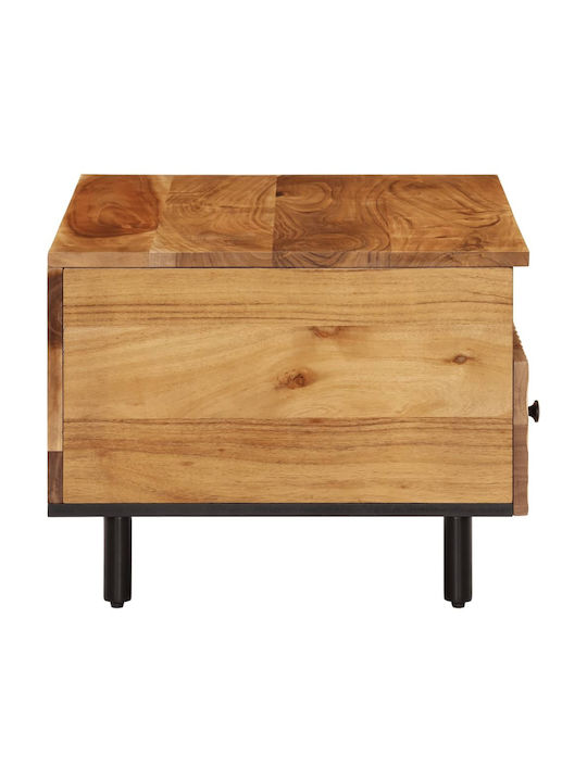 Rectangular Central Coffee Table Made of Solid Acacia Wood M80xW54xH40cm