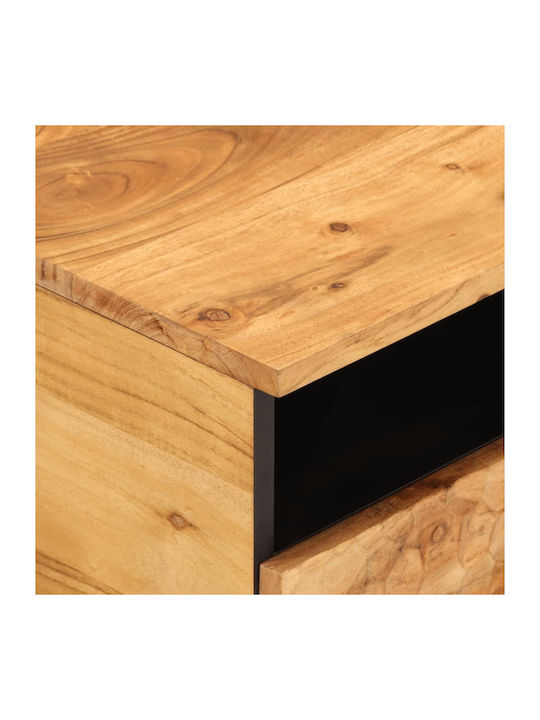 Rectangular Central Coffee Table Made of Solid Acacia Wood M80xW54xH40cm