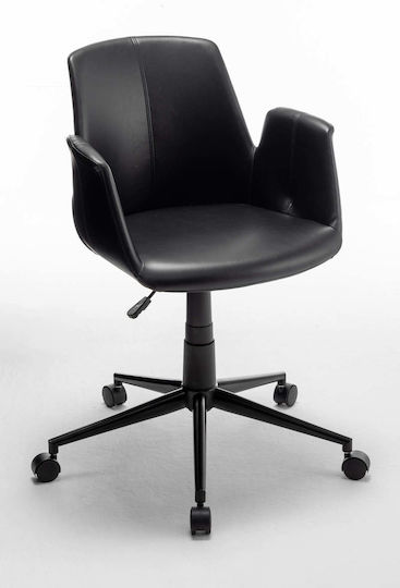 Polihome Stuhl Büro mit Armen Time 162736679 Black Velvet-Black Metal